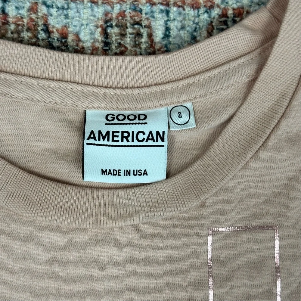 Good American Size 2 Pink T-shirt Rose Gold Medium Med NWT - Picture 2 of 9